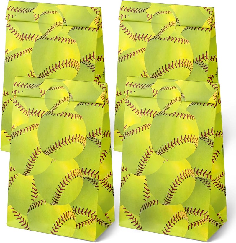Outego 24 Softball Party Favor Bags with Stickers Softball Goodie Bags Softball Party Favors for Kids Softball Birthday Party Supplies - Image 1